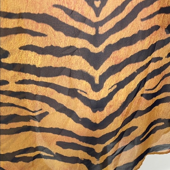 Adam Lippes Collective Tiger Print Mock Neck Blouse, 2 - Picture 13 of 15